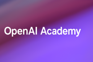 לוגו של OpenAI Academy על רקע צבעוני סגול-כחול, המשמש כשער לסדרת ההדרכה על הנדסת פרומפטים ו-ChatGPT