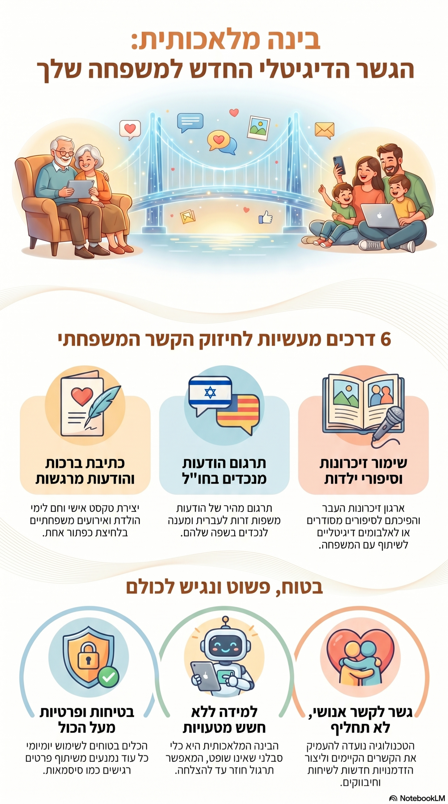 אינפוגרפיקה: בינה מלאכותית לתקשורת עם משפחה: 6 דרכים שיחזקו את הקשר עם היקרים לכם