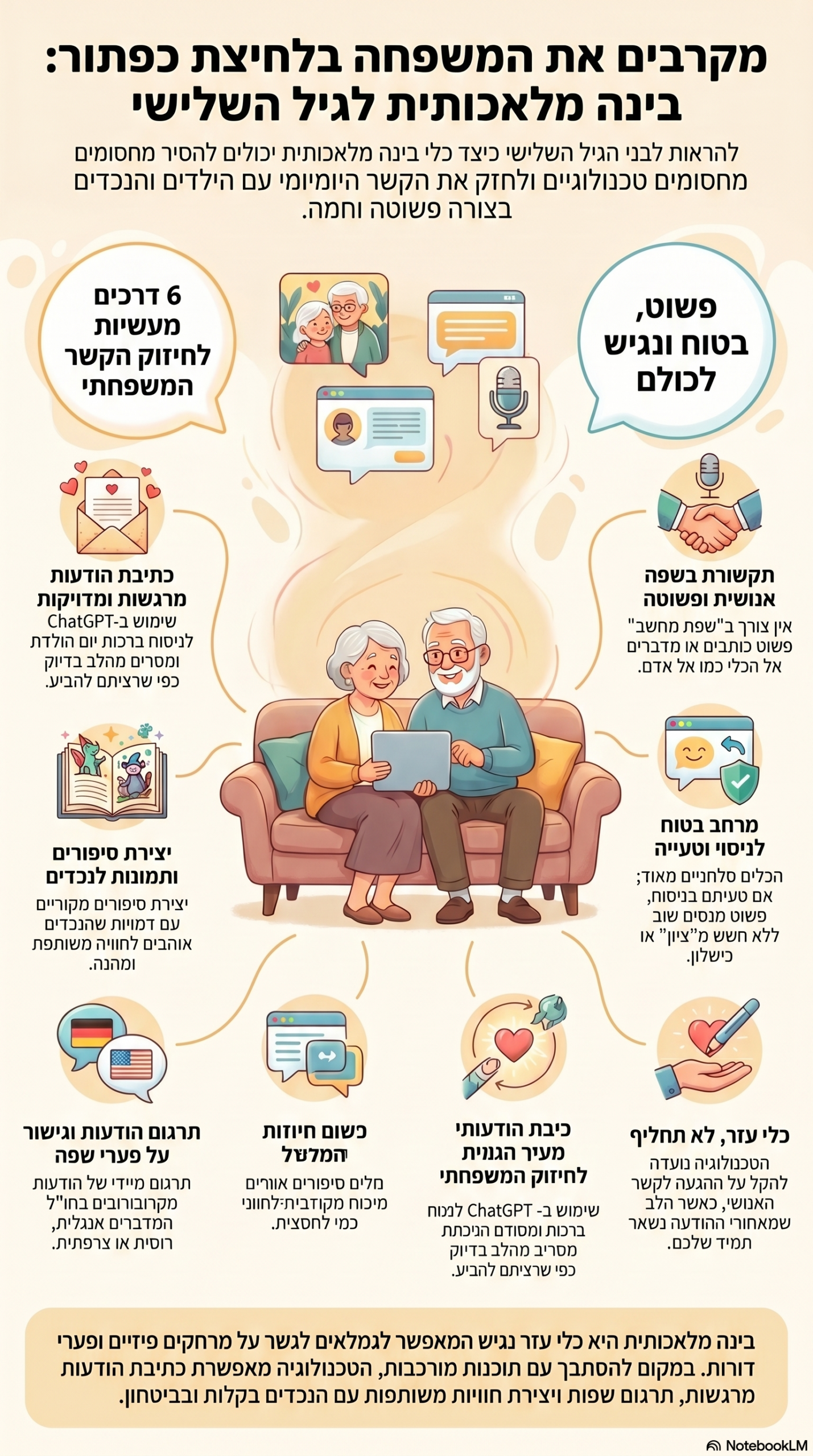 אינפוגרפיקה: בינה מלאכותית לתקשורת עם משפחה: 6 דרכים שיקרבו אתכם לאהובים