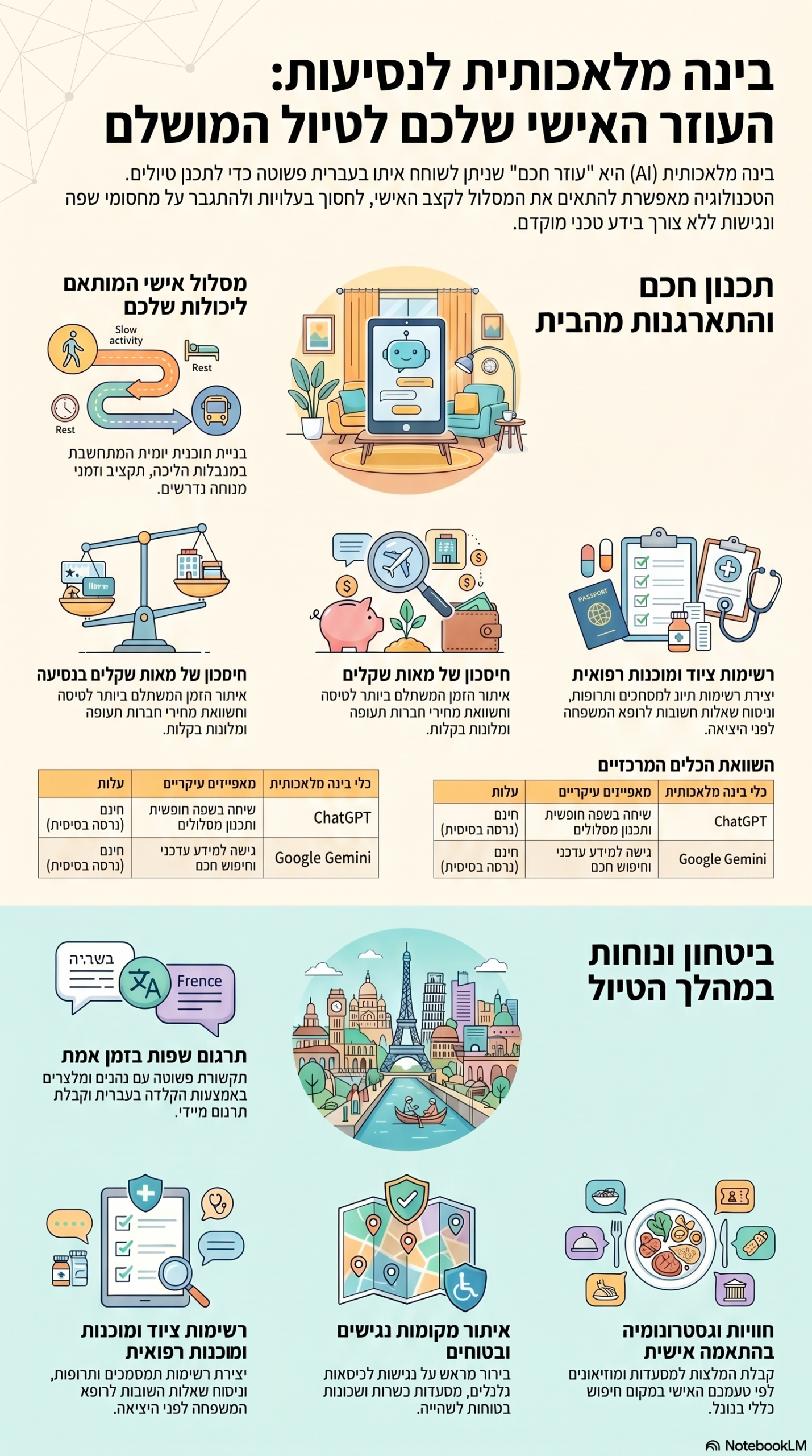 בינה מלאכותית לנסיעות: 7 דרכים שיהפכו כל טיול לחוויה בטוחה ומהנה אינפוגרפיקה: בינה מלאכותית לנסיעות: 7 דרכים שיהפכו כל טיול לחוויה בטוחה ומהנה
